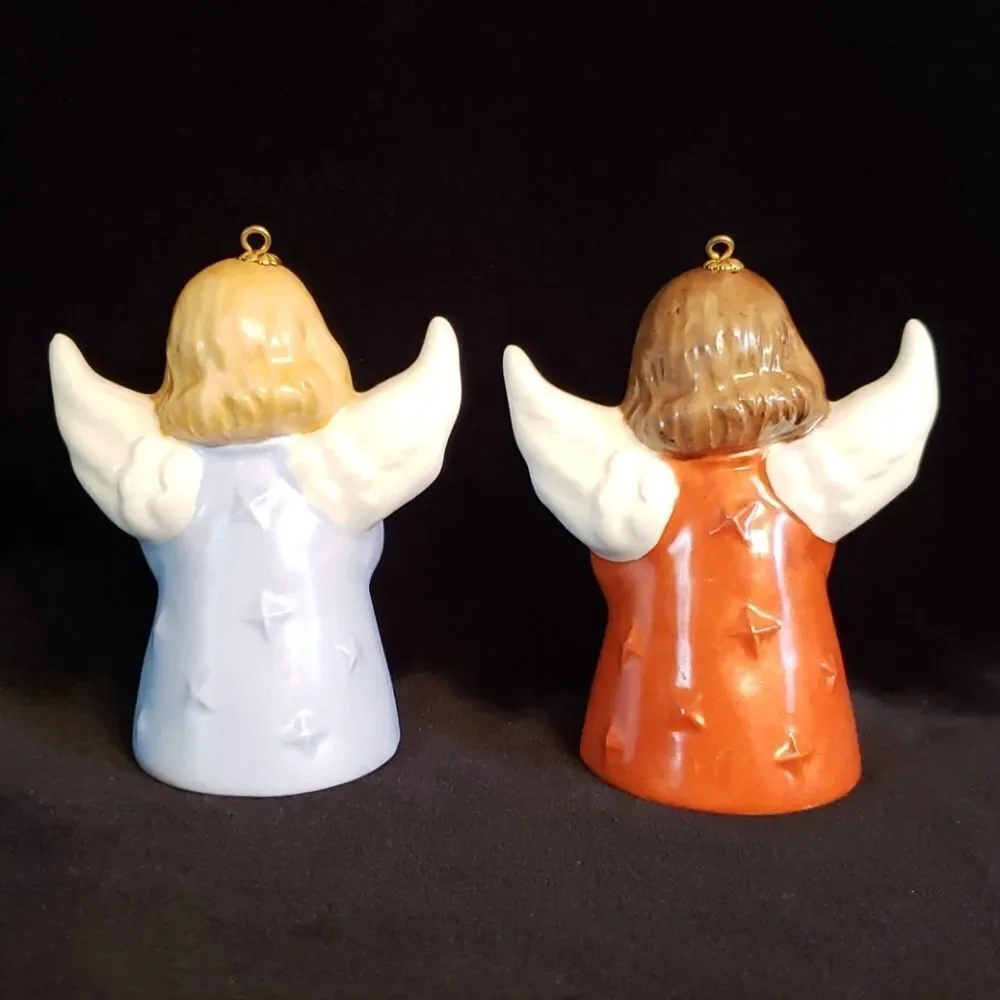 Pair of Vintage Goebel Angel Bell Ornaments 1980